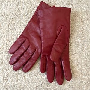 APT 9 Red Burgundy Leather Gloves Womens Medium M